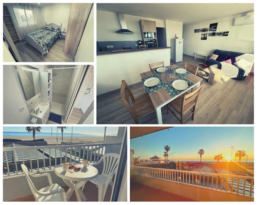 Le Carrousel - Apt Vue Mer - Plage A 10 M - Clim - Wifi Canet-en-Roussillon Zewnętrze zdjęcie